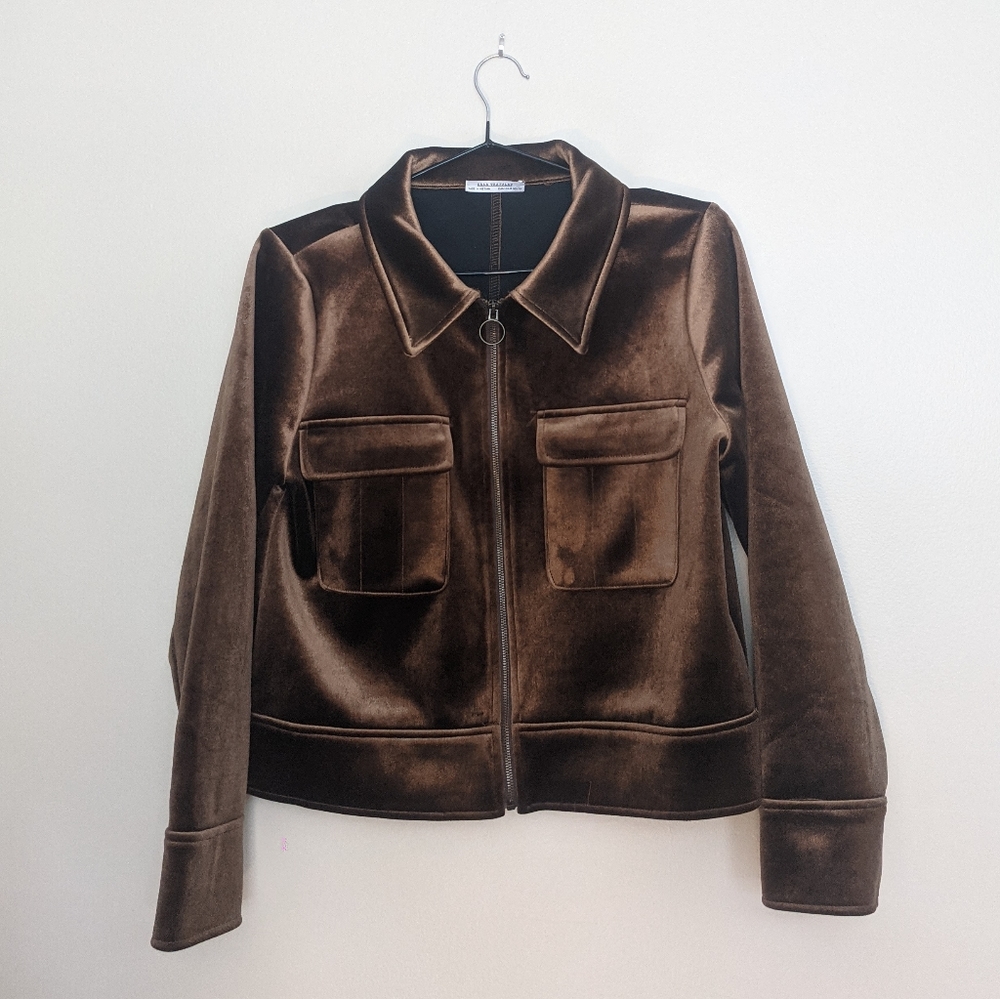 Zara velvet jacket SZ S
